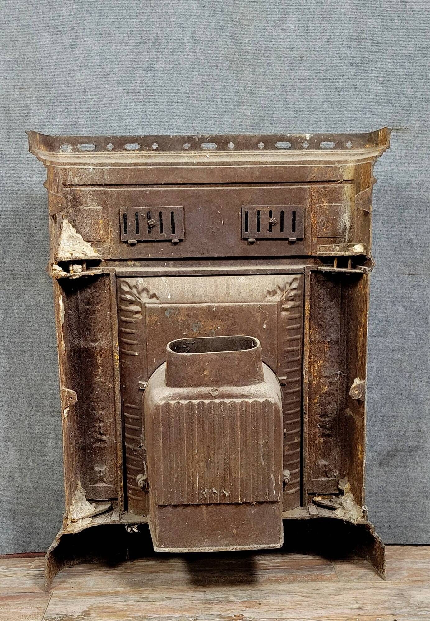Napoleon III period cast iron fireplace mantel or front circa 1880
