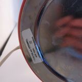 Mushroom lamp in lacquered steel and opaline, bubble gum, space age, 1970