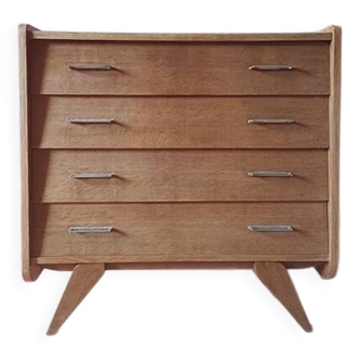 Commode vintage bois et pieds compas années 1950 1960