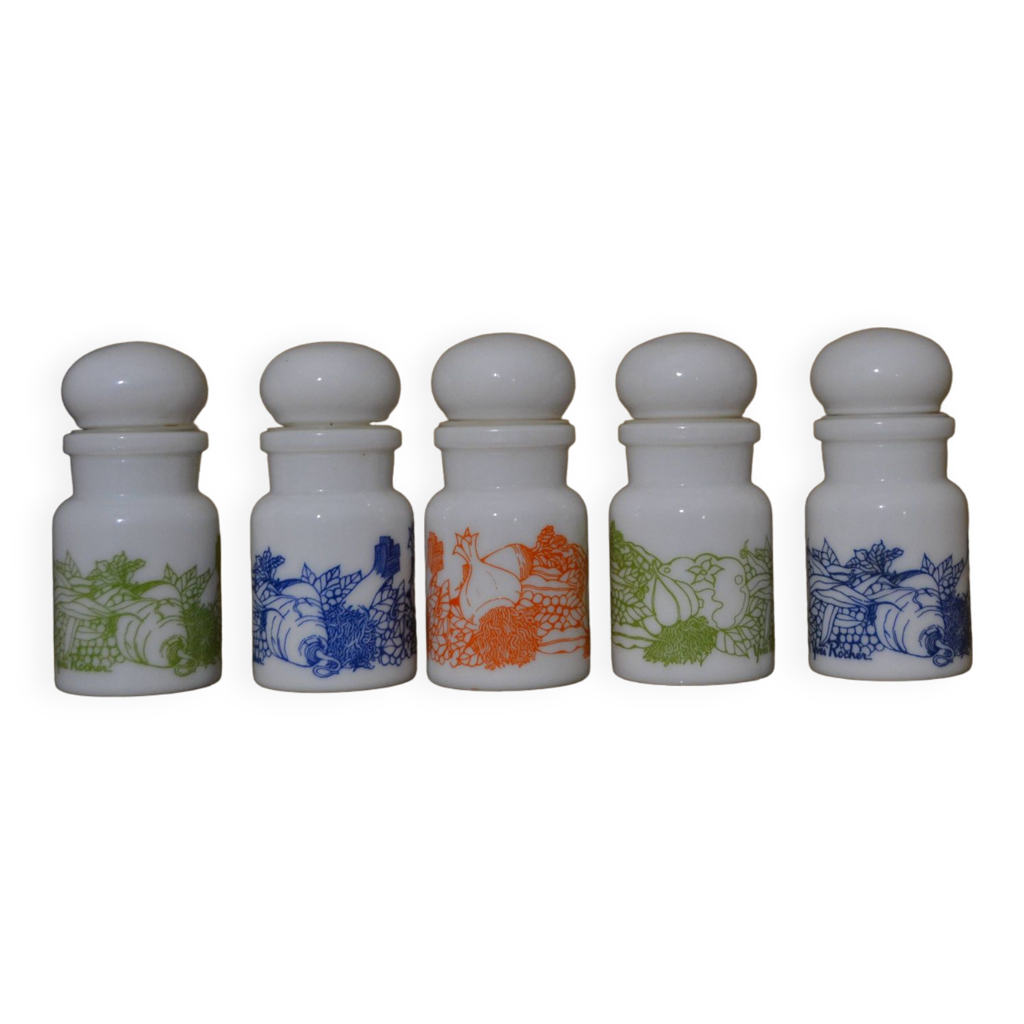 Set of 5 colorful spice jars Selency