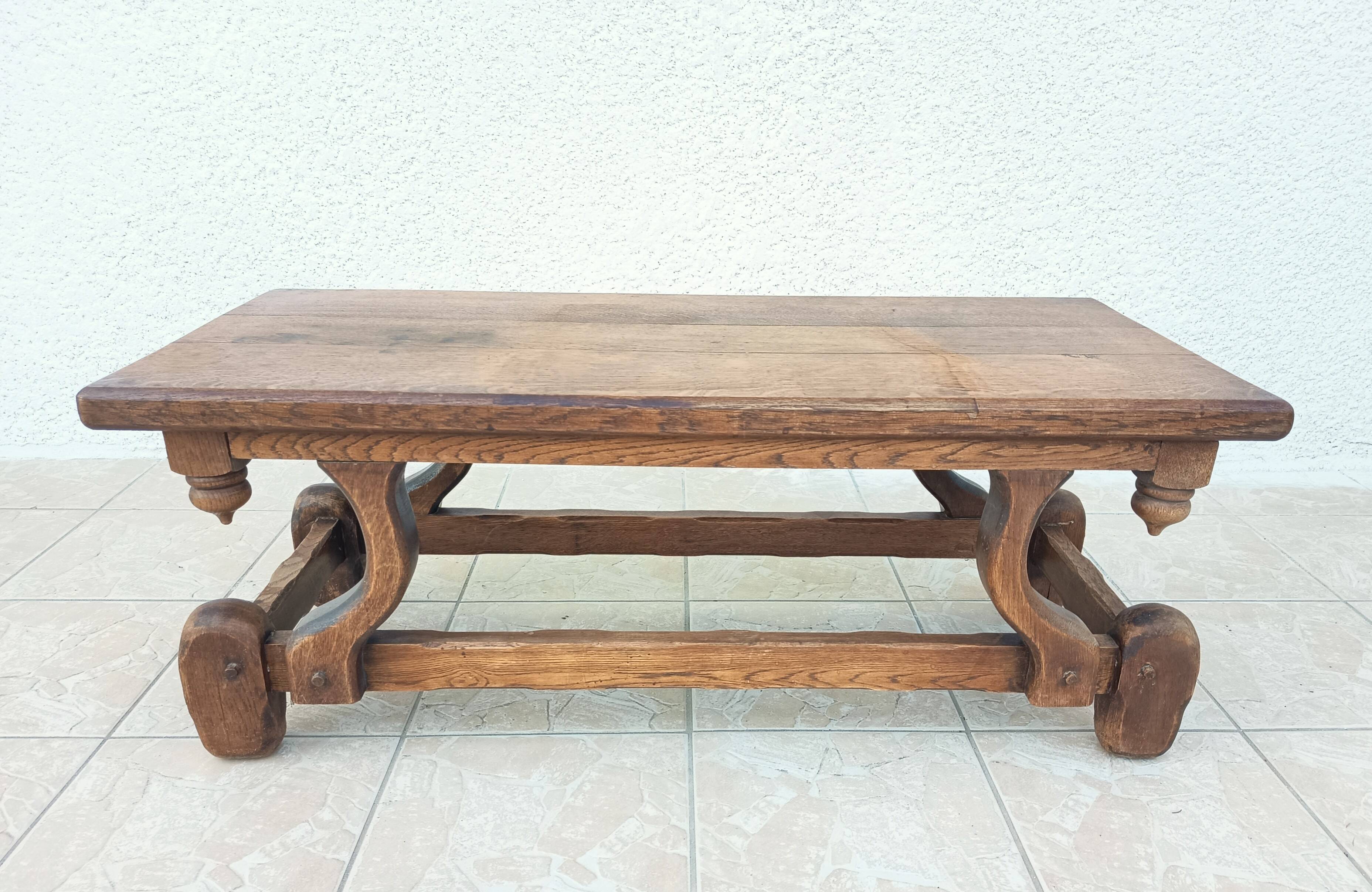 Solid oak coffee table 1950