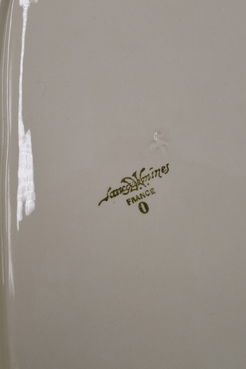 Rectangular dish with edged edge in Sarreguemines earthenware model Ivory