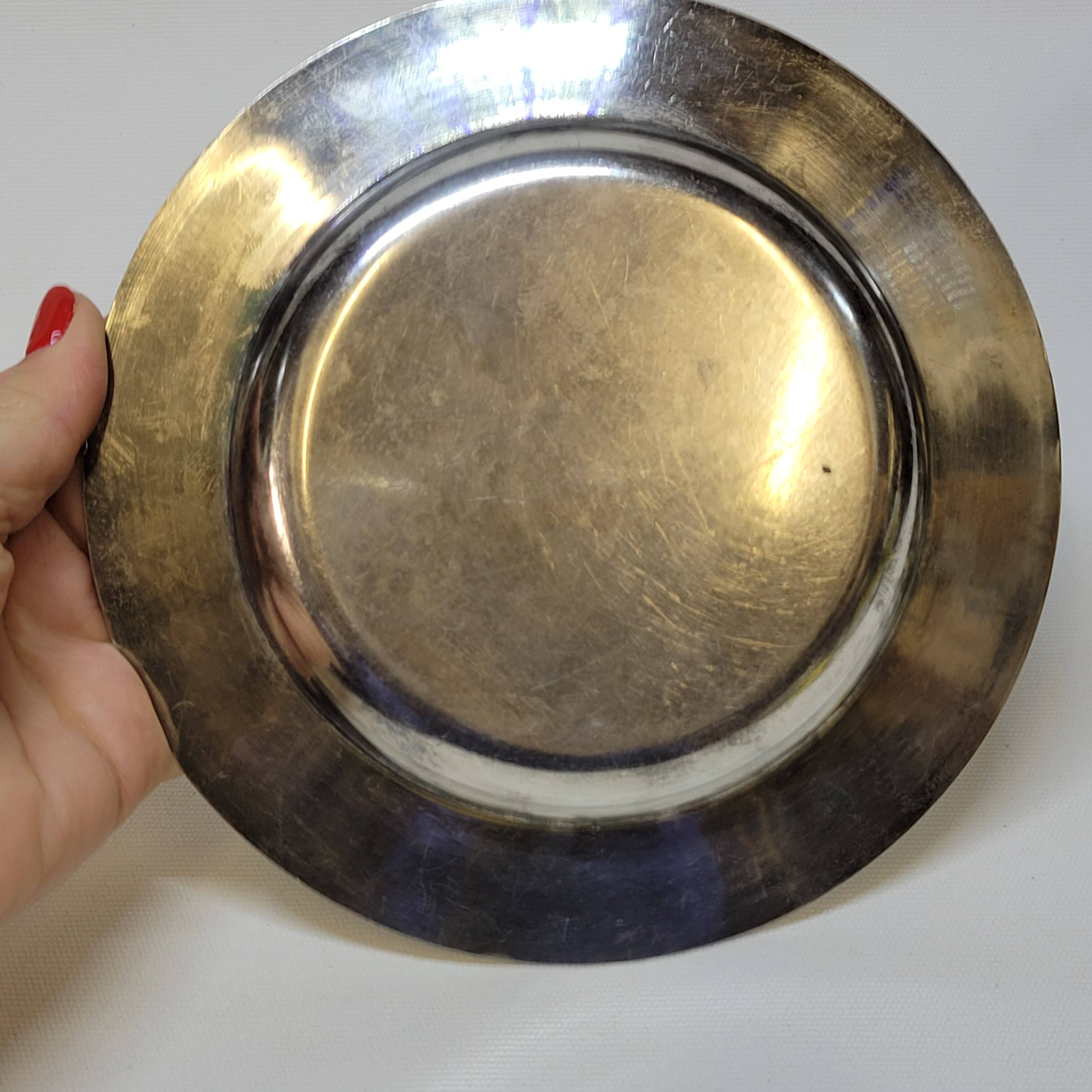 Empty Pocket Bowl Old Art Deco Bouille Plate In Silver Metal