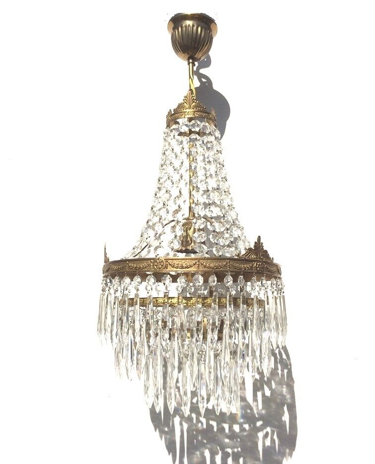 Grapefruit Hot Air Balloon Chandelier * Hollywood Regency * 50s