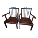Paire de fauteuils anciens « Éventail » en bois– fin XIXe / début X