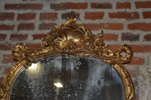 Miroir style louis XV doré