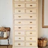 Craft furniture haberdashery - tall patinated chest of drawers - XXL chest of drawers