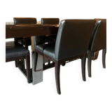Edouar rambaud black leather chairs
