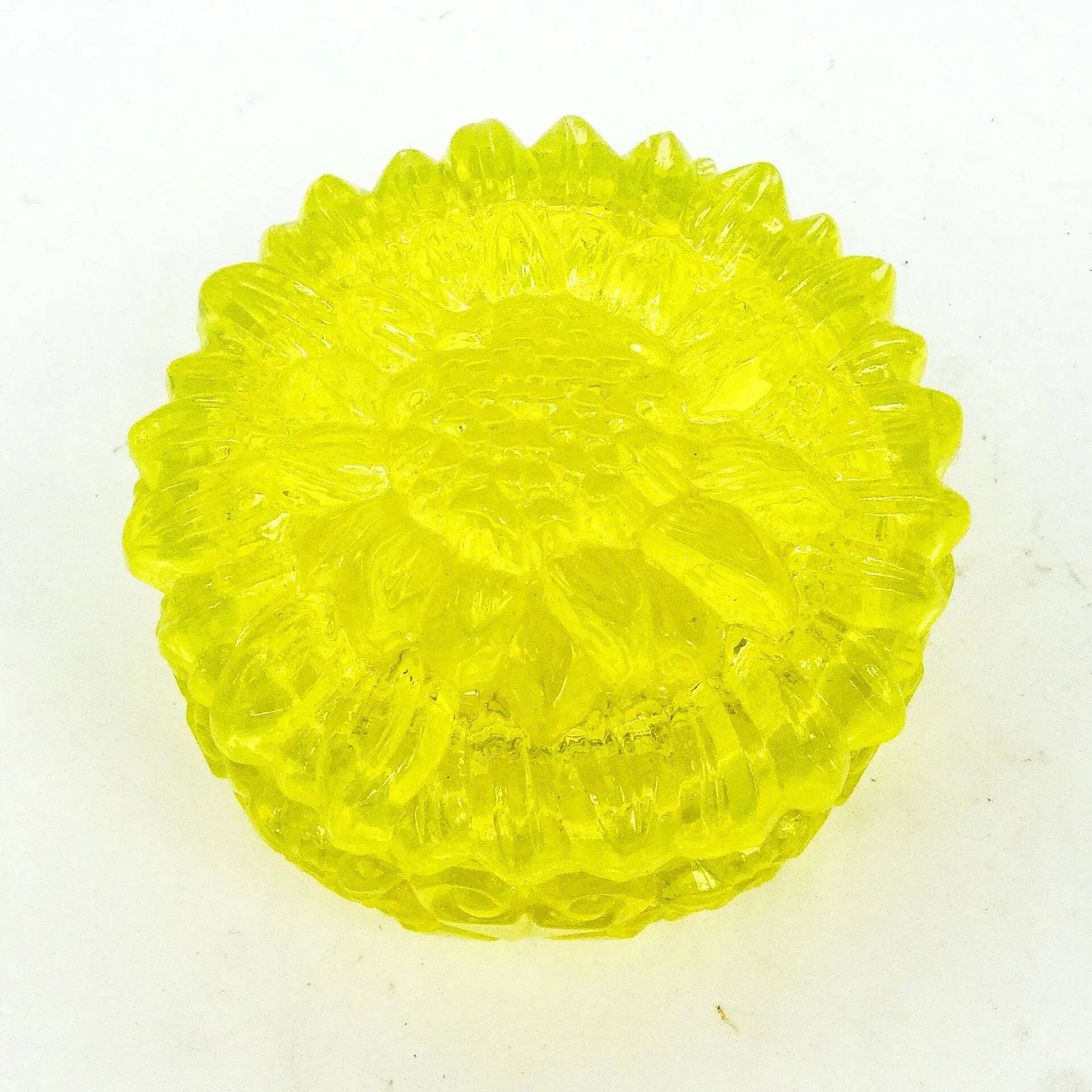 Art Deco bonbonniere, pressed uranium glass, Czechoslovakia, 1950s