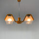Mid-century Wood & Glass Chandelier by Dřevo Humpolec, 1960's