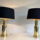 Paire de lampes modernistes en laiton