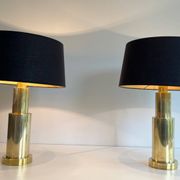 Pair of modernist brass lamps