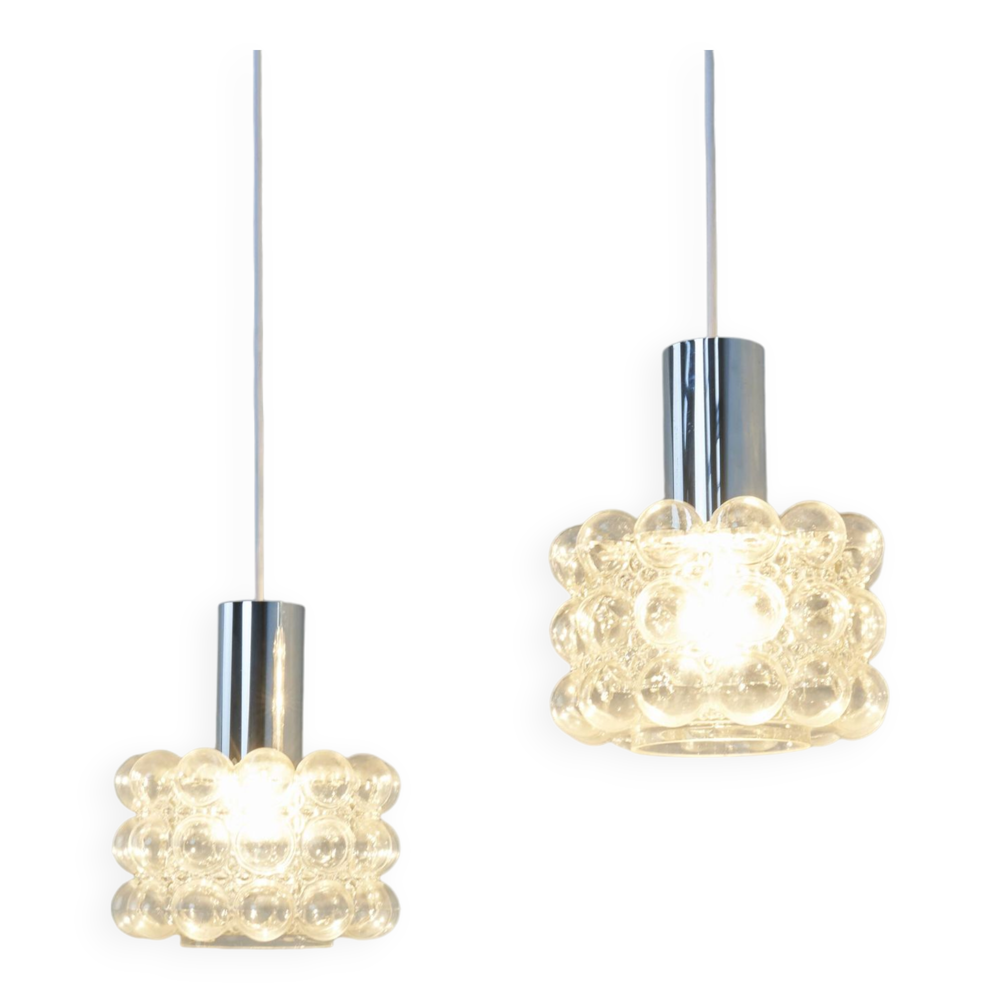 Set bubble glass pendants by Helena Tynell, 1970s