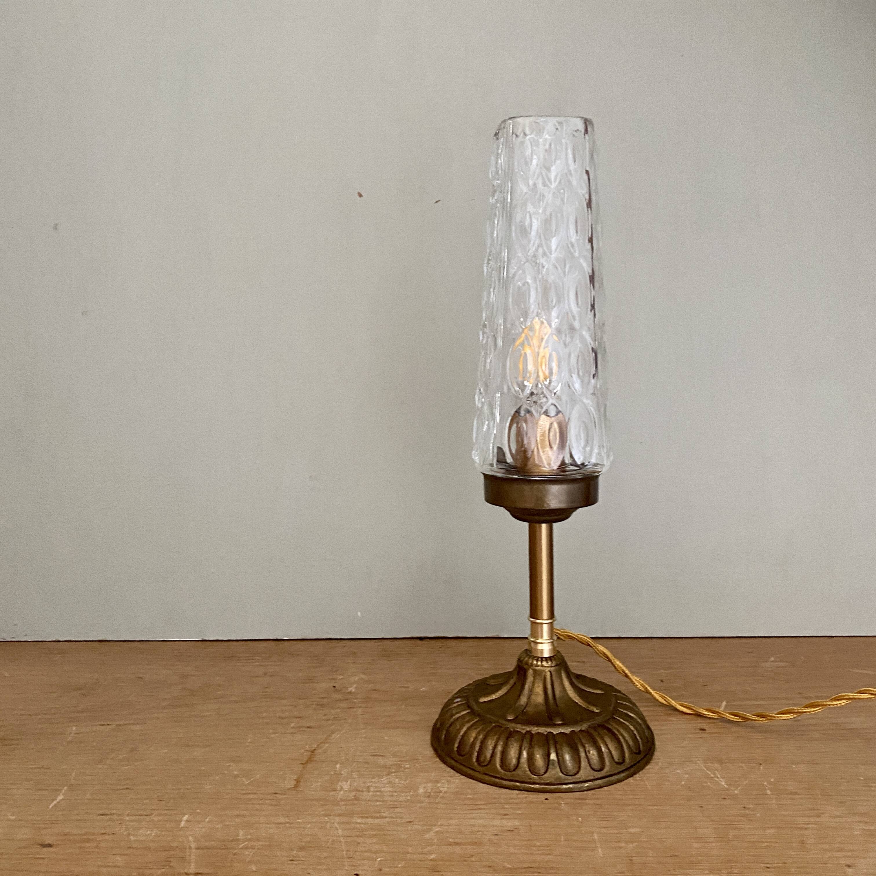 Vintage glass globe table lamp