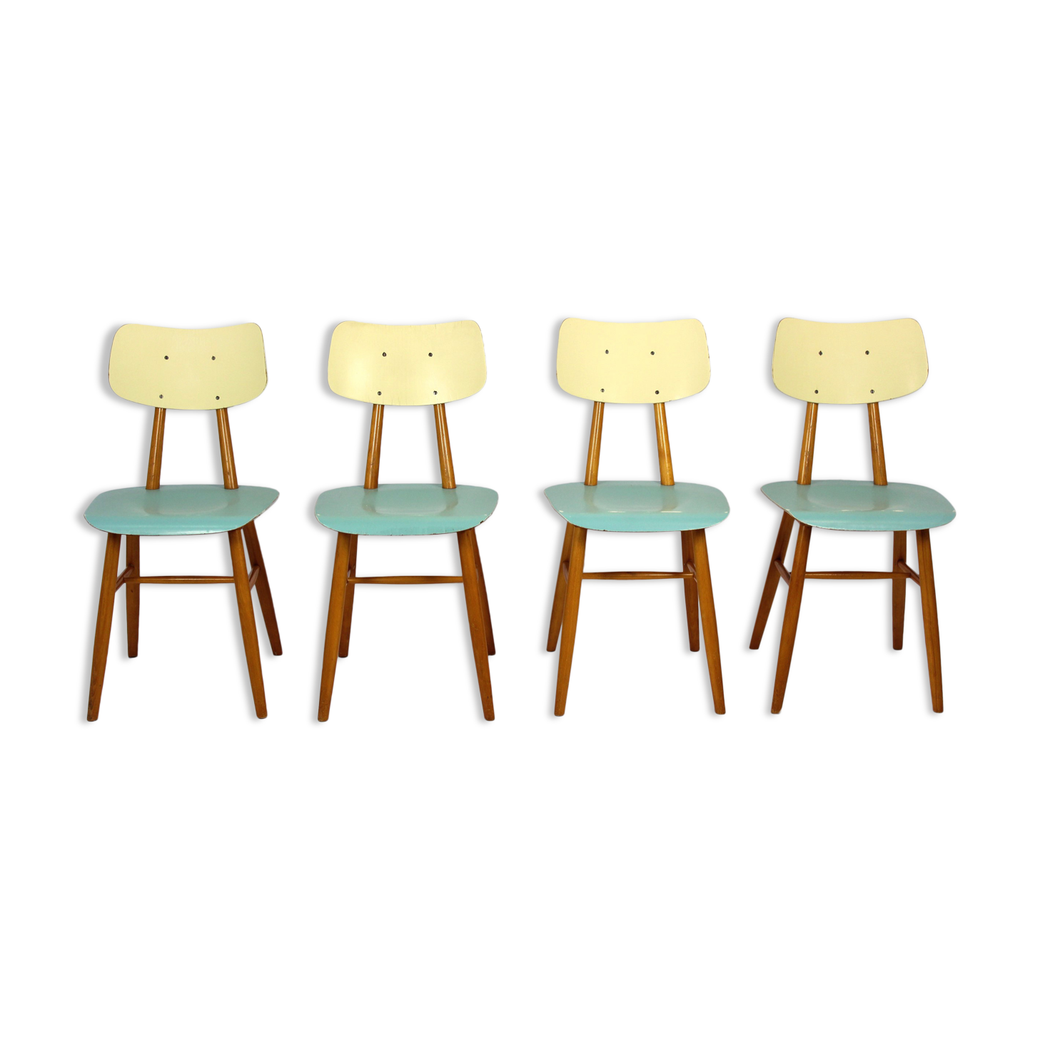 Chaises de salle à manger vintage en bois de Ton, 1971