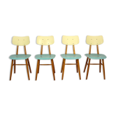 Vintage Wooden Dining Chairs from Ton, 1971, Set of 4
