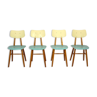 Chaises de salle à manger vintage en bois de Ton, 1971