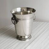 Antique champagne bucket in shiny silver metal