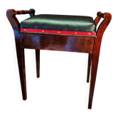 Vintage Single Seat Piano Stool - Refurbished. Soft Brown Leatherette