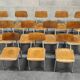 Set of 12 metal and wood school chairs Czechoslovakia Kovona