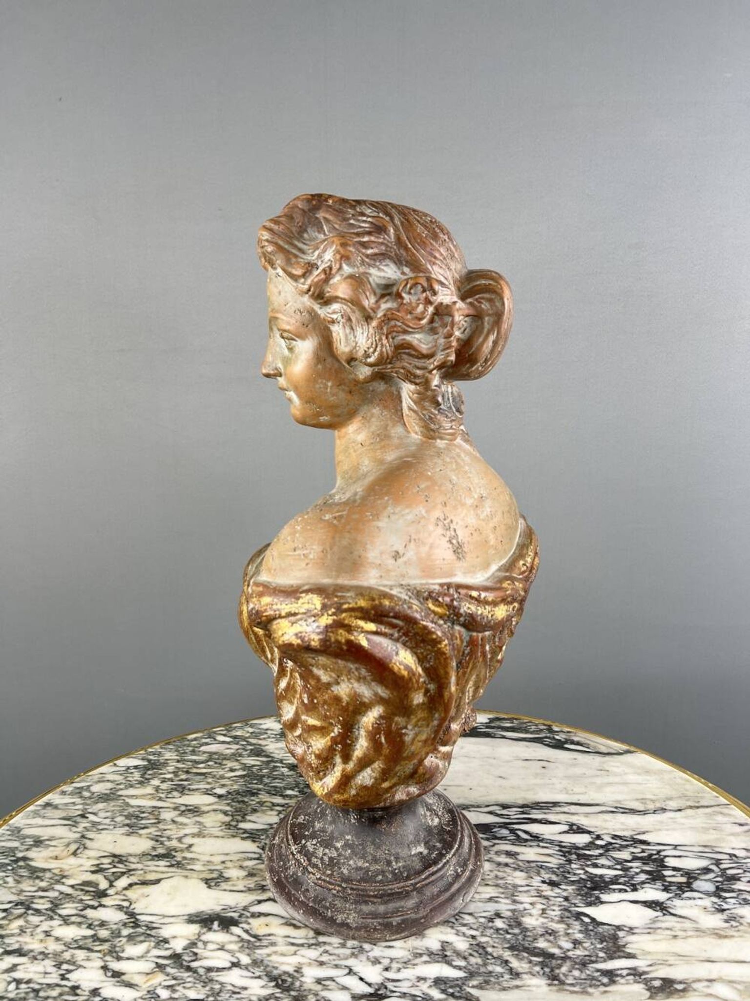 Buste Féminin En Terre Cuite, Italie, XXe Siècle