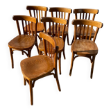 Set of 7 bistro chairs with curved backs