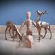 Duo cerf et biche en laiton