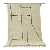 Tapis marocain noir et blanc, 150/250cm