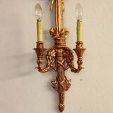 Wall lamp wrought iron and gold leaf. France, 1950s.