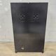 Vintage black Chinese lacquer cabinet with flowers and birds / bohemian