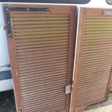 Wooden louver shutters 2 swings L 69.5 x H 138 cm