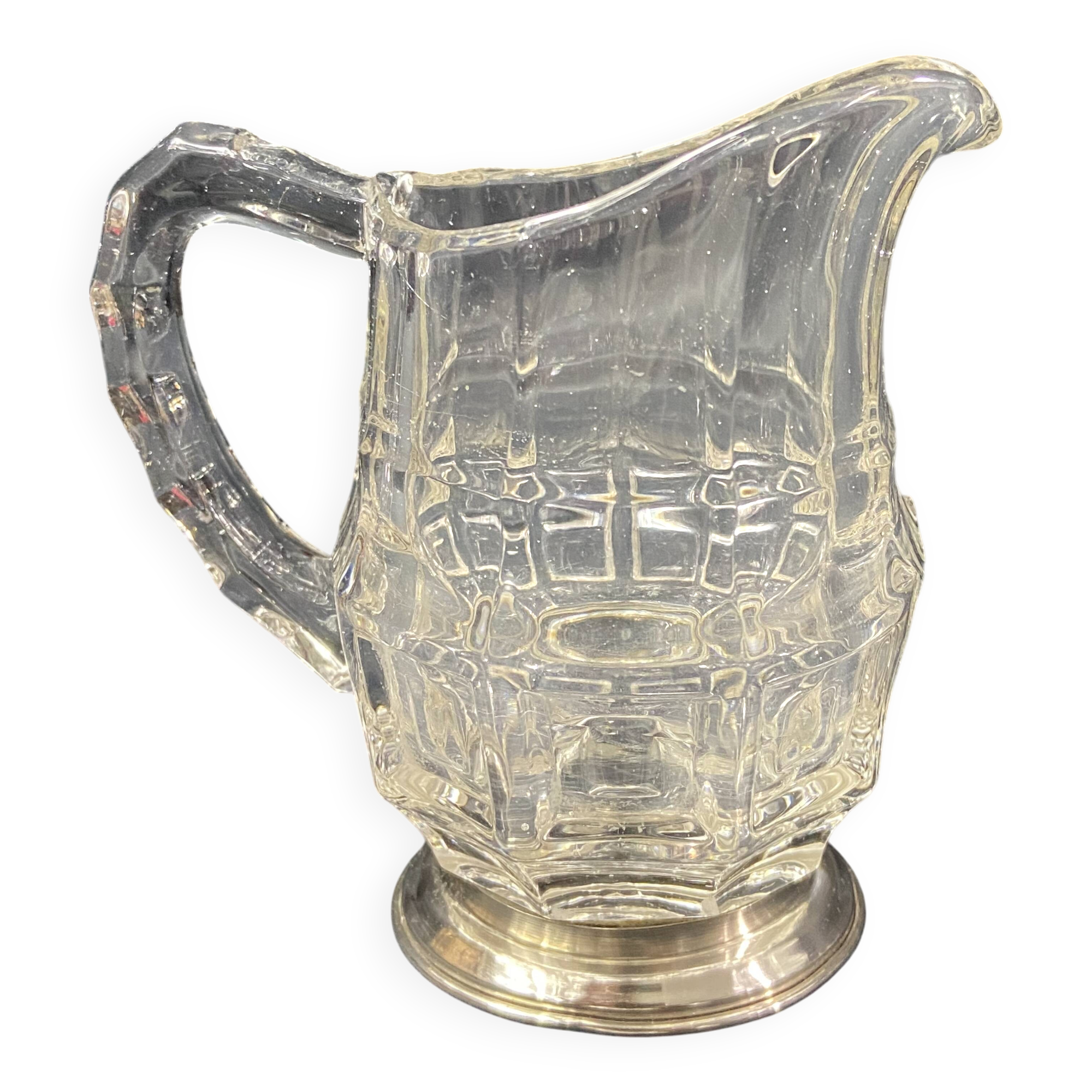 Glass milk jug on solid silver mount, Minerva 1st title