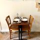 Bistro table in dark wood and black metal 55 x 50 cm