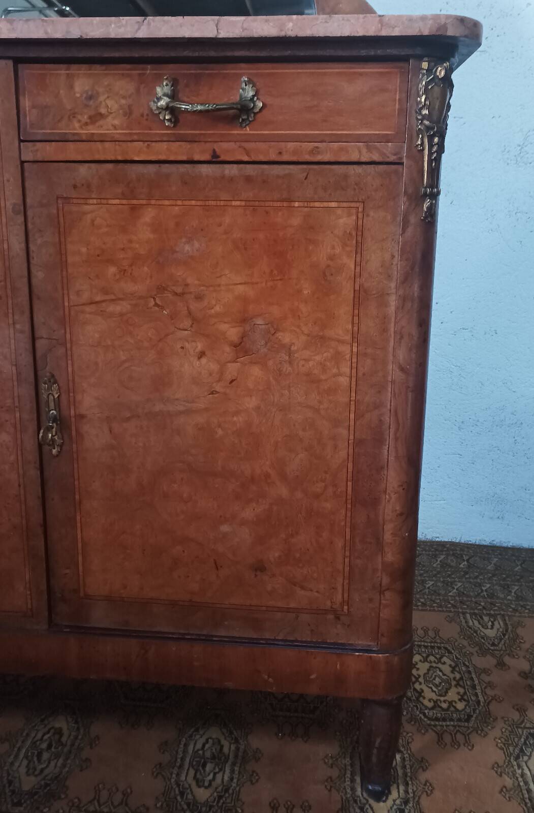 Art Deco walnut burl buffet