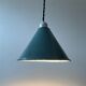 OLD INDUSTRIAL SUSPENSION TOLE EMAILLEE BLUE-GRAY