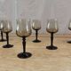 11 vintage black foot smoked twisted water glasses