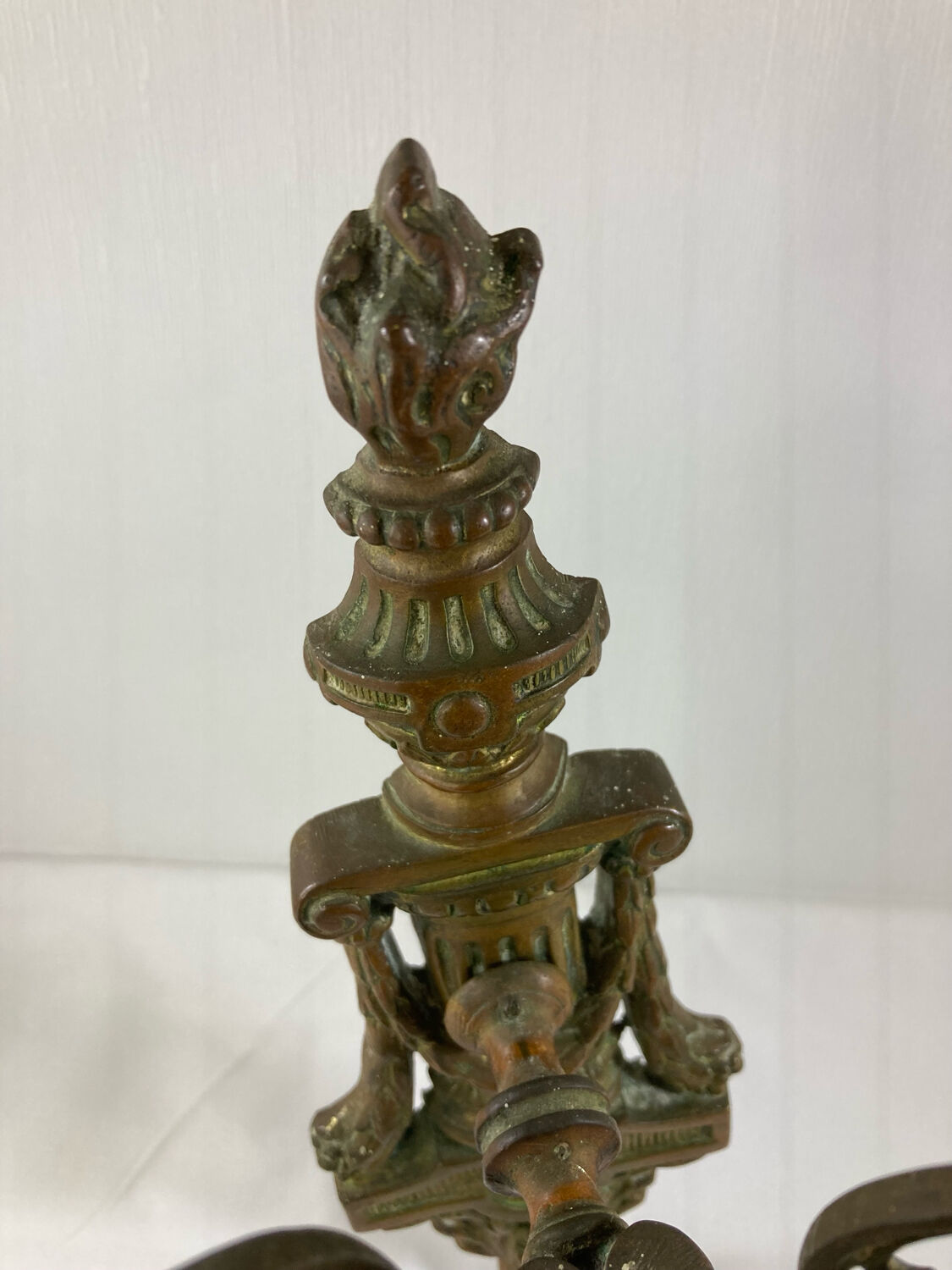 Pair of 3-light wall sconces in gilt bronze in the style