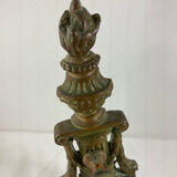 Pair of 3-light wall sconces in gilt bronze in the style