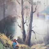 Paintings, oil on canvas, Moretti, 1970, set of 3