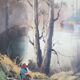 Paintings, oil on canvas, Moretti, 1970, set of 3