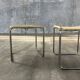 Pair of vintage 1970s wicker/chrome stools