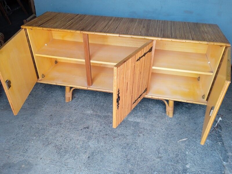 Enfilade en rotin époque 1950/60