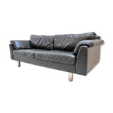Scandinavian sofa in black leather