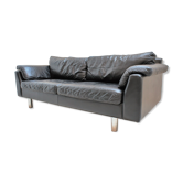Scandinavian sofa in black leather
