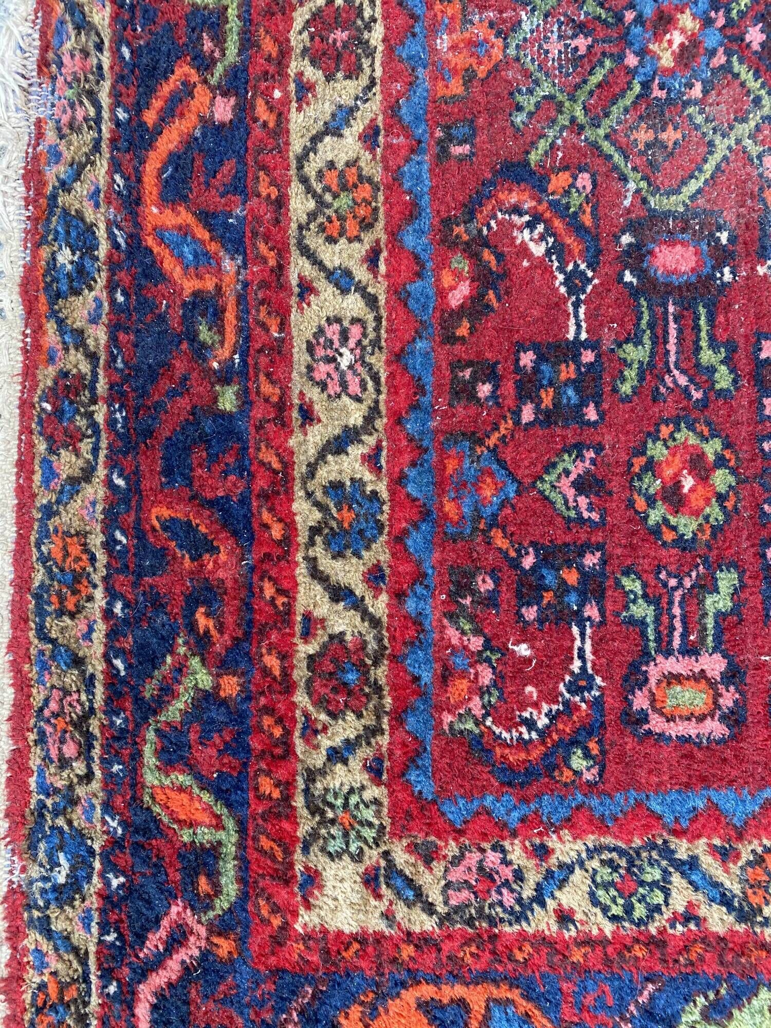 Handmade ancient persian hamadan carpet 120x204 cm