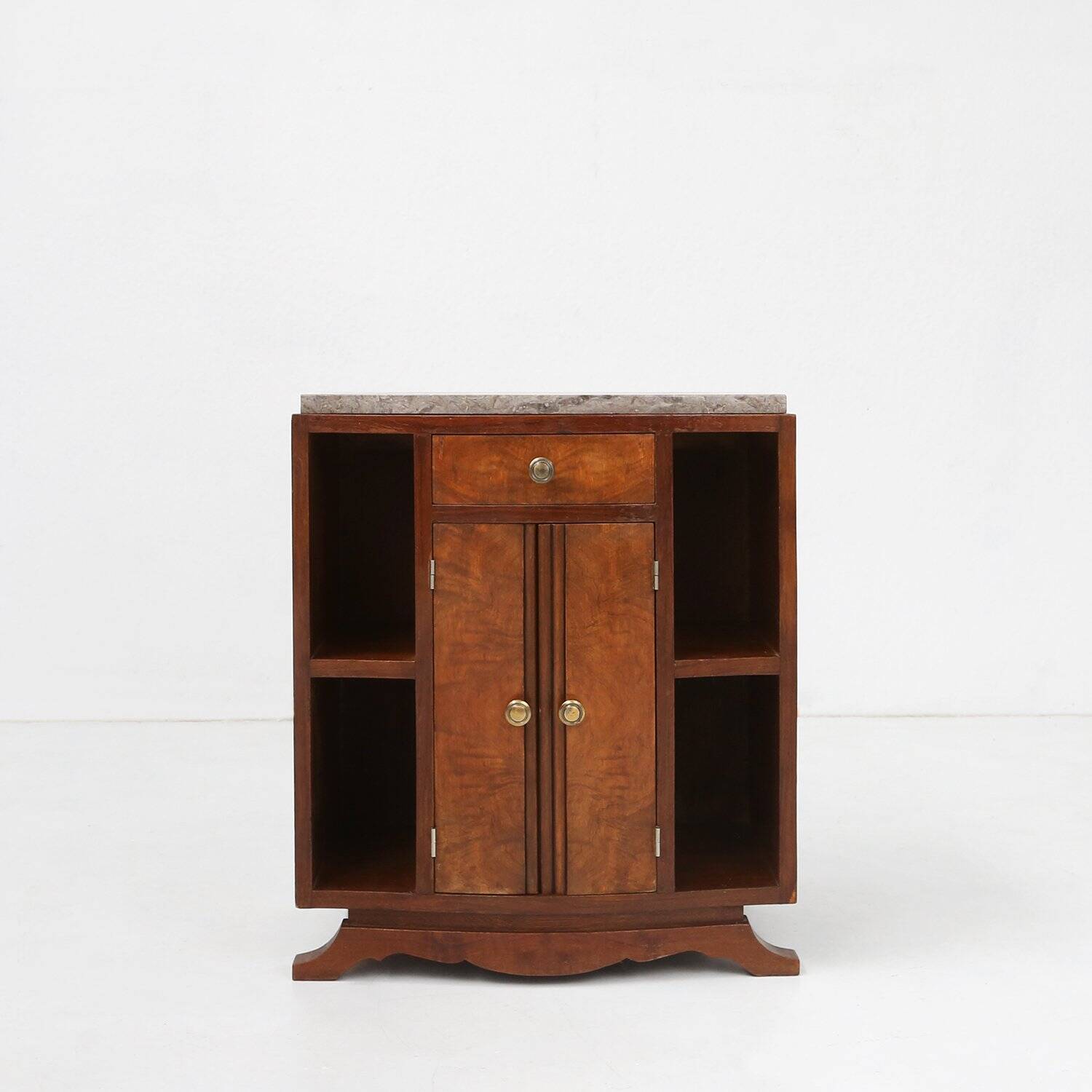 Art Deco cabinet in wood with a marble top, France, 1930s