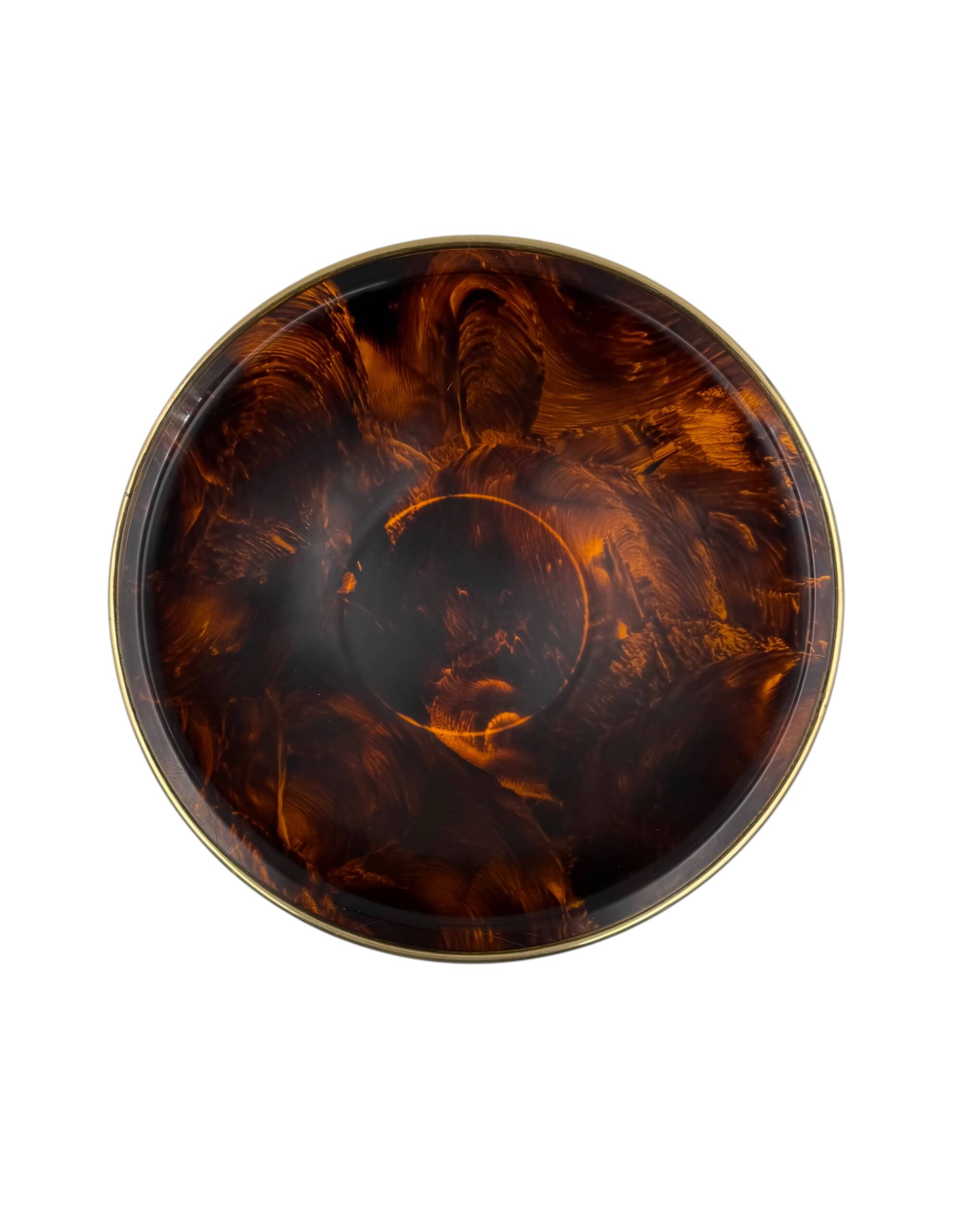Bol / centre de table en lucite à motif de tortue de style Hollywood Regency, Italie 1970