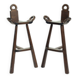 2 tabourets de bar espagnols brutalistes, années 1960