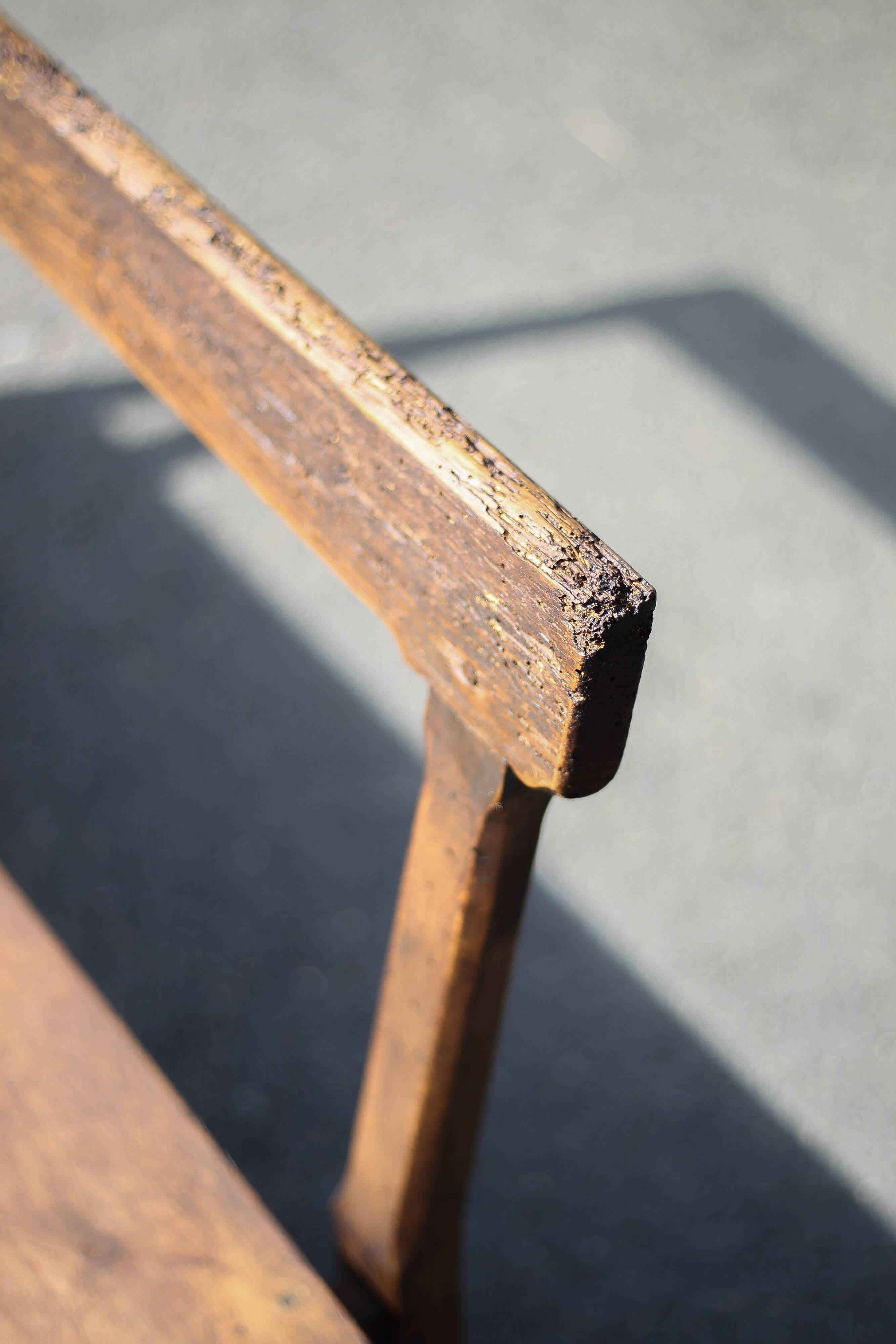 vintage wooden church bench, old wooden bench, bench, entrance hall, interior decoration
