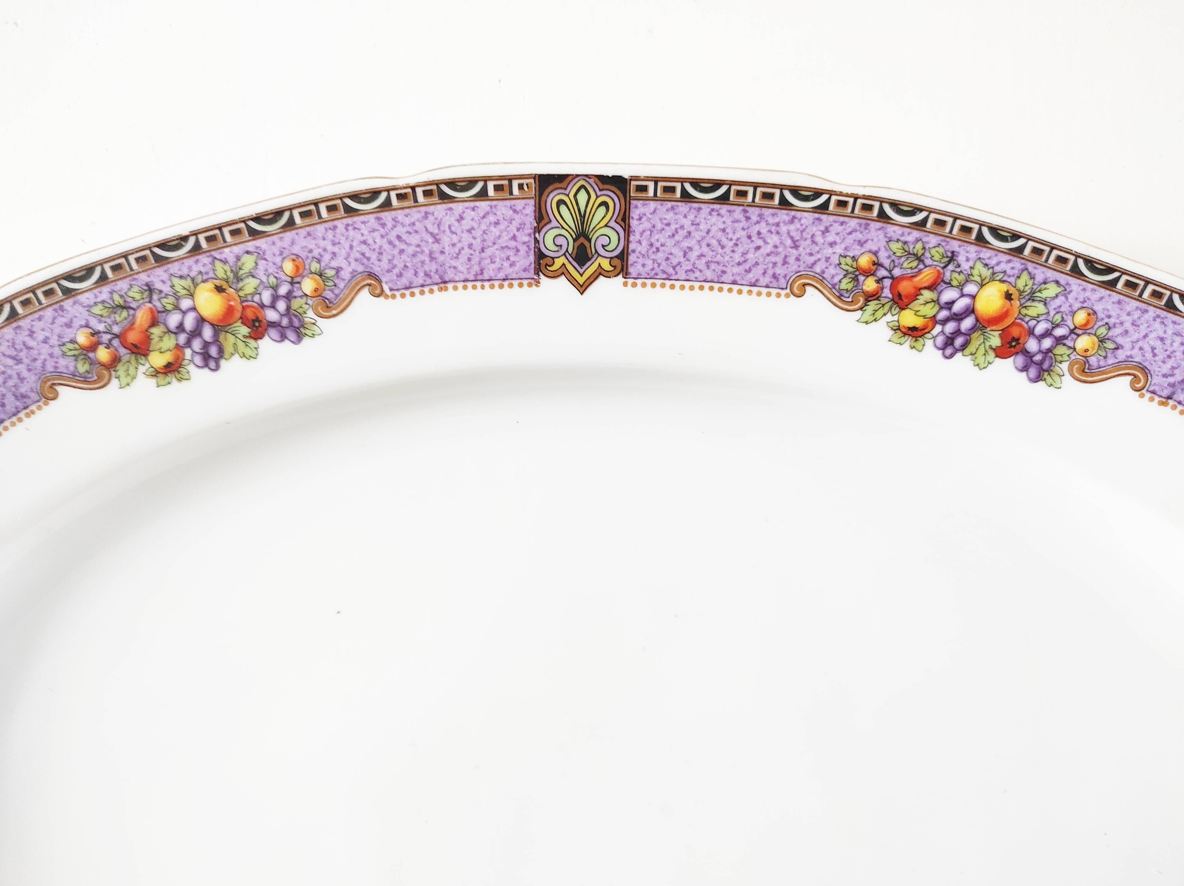 Czech-Slovakian porcelain dish with fruit decoration